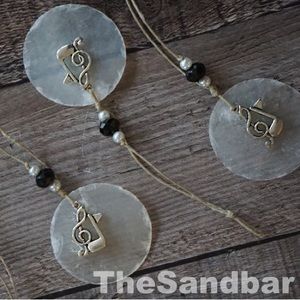 Music Note Shell Ornaments Beach House Capiz Chorus Teacher Music Teacher Gift